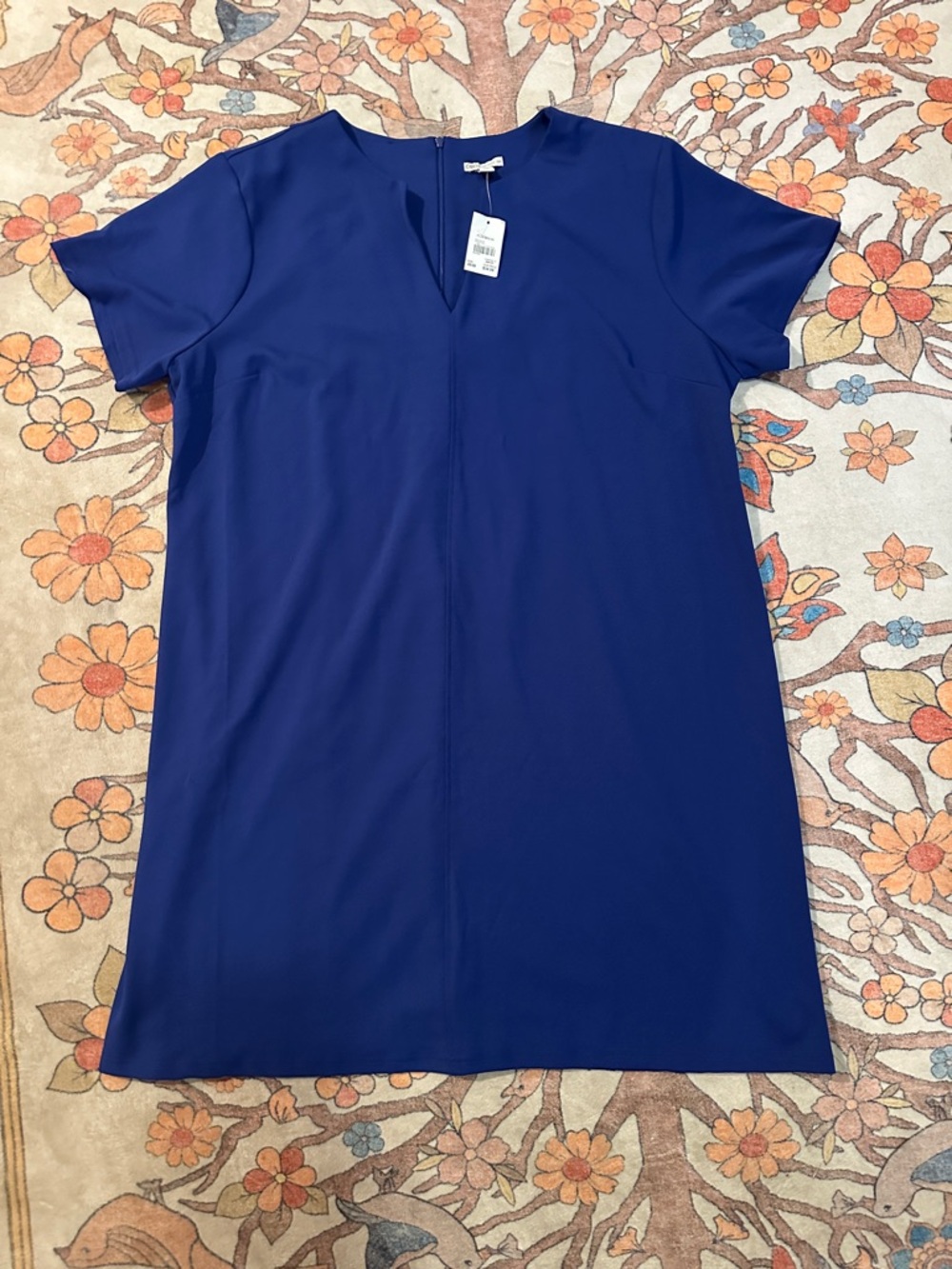 Cato Royal Blue Short-Sleeve V-Notch Shift Dress size 26/28W